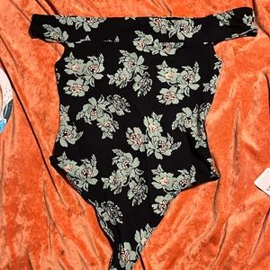 Black free people bodysuit with flowers size small